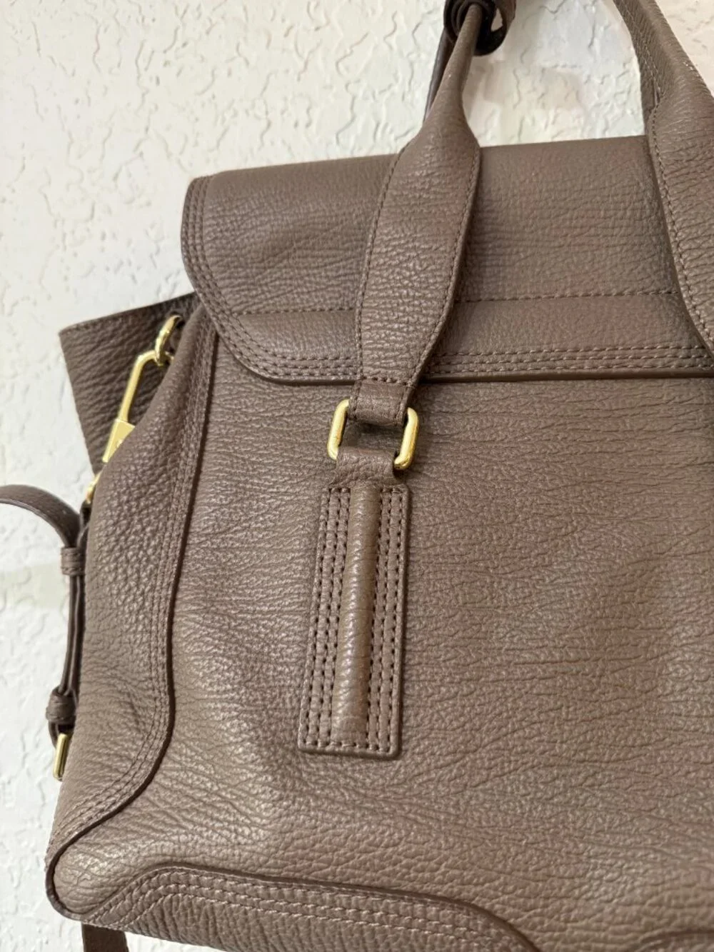 3.1 Phillip Lim Large Satchel – Taupe Leather | Gold Hardware